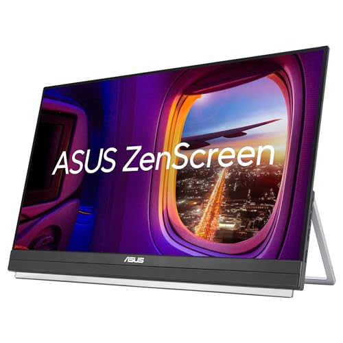 ASUS ZenScreen MB229CF tragbarer 22 Zoll USB-Monitor (Full HD, IPS, 100Hz, 2.1 Kanal Audio, Lautsprecher, Tragegriff, Trennwandhaken) von ASUS