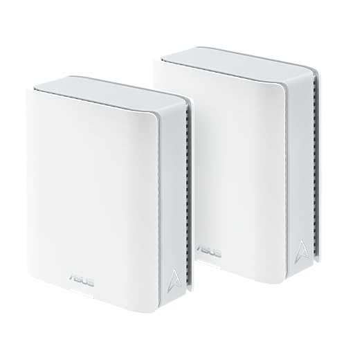 ASUS ZenWiFi BT10 Tri-Band WiFi 7 Mesh, 18 Gbit/s, 6000 sq.ft (2 Stück), Dual 10G Ports, Sicherheit und Kindersicherung enthalten, Smart Home Master SSIDs, 4G & 5G Mobile Tethering von ASUS