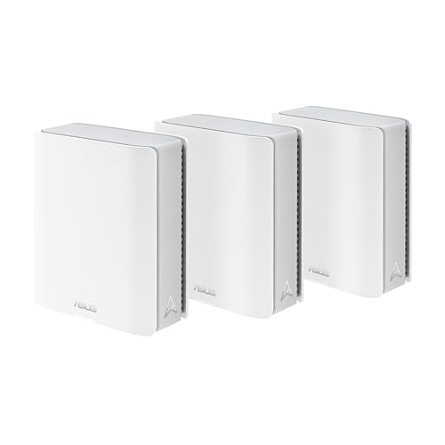 ASUS ZenWiFi BT10 Tri-Band WiFi 7 Smart AiMesh Extendable Router 3er Set (6 GHz WLAN, 18 Gbps, bis zu 780m² Abdeckung, 2X 10G-Port, Kindersicherung, VPN) weiß von ASUS