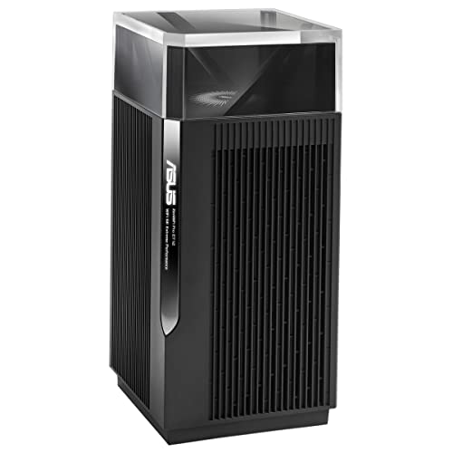 ASUS ZenWiFi Pro ET12 AXE11000 Tri-Band WiFi 6E Mesh System 1er Set kombinierbarer Router (6GHz-Band, duale 2.5G WAN LAN Ports, bis zu 280qm Abdeckung, ASUS Range Boost, AiProtection Pro) schwarz von Asus