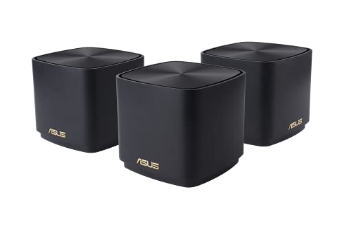 ASUS ZenWiFi XD4 Plus 3er Set AX1800 Whole-Home Mesh WiFi 6 System kombinierbarer Router (bis zu 445m² Abdeckung, AiMesh, AiProtection, Wandbefestigung, App Steuerung) schwarz von ASUS