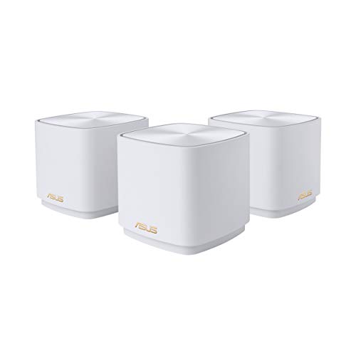 ASUS ZenWiFi XD4 Plus 3er Set AX1800 Whole-Home Mesh WiFi 6 System kombinierbarer Router (bis zu 445m² Abdeckung, AiMesh, AiProtection, Wandbefestigung, App Steuerung) weiß von ASUS