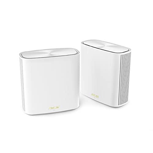 ASUS ZenWiFi XD6 AX5400 2er Set Weiß kombinierbarer Router (AX5400 Whole-Home Dual-Band Mesh WiFi 6 System, Abdeckung von bis zu 500qm / 4+ Räumen, einfache Einrichtung per App, AiProtection Pro) von ASUS