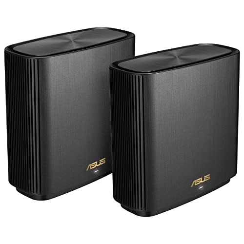 ASUS ZenWiFi XT9 AX7800 2er Set Schwarz kombinierbarer Router (Tethering als 4G und 5G Router-Ersatz, Whole-Home Tri-Band AI Mesh WiFi 6 Router System, 2.5G Port, Abdeckung von bis zu 530qm) von ASUS