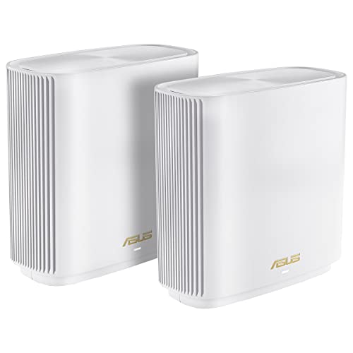 ASUS ZenWiFi XT9 AX7800 2er Set Weiß kombinierbarer Router (Tethering als 4G und 5G Router-Ersatz, Whole-Home Tri-Band AI Mesh WiFi 6 Router System, 2.5G Port, Abdeckung von bis zu 530qm / 6+ Räumen) von ASUS