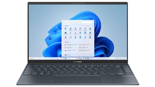 ASUS Zenbook 14 Laptop | 14" FHD entspiegeltes IPS Display | AMD Ryzen 9 5900HX | 8 GB RAM | 512GB SSD | AMD Radeon | Windows 11 | QWERTZ Tastatur | Pine Grey | 1.26kg Gewicht von ASUS