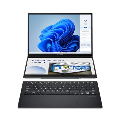 ASUS Zenbook Duo OLED Laptop | 14" WQXGA+ 120Hz/0,2ms OLED Display | Intel Core Ultra 9 | 32 GB RAM | 1 TB SSD | Intel Arc | Windows 11 | QWERTZ Tastatur | Inkwell Gray von ASUS