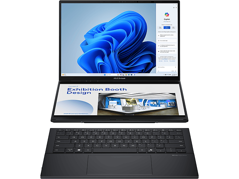 ASUS Zenbook Duo UX8406CA-QL202W, Convertible, mit 14 Zoll Display Touchscreen, Intel® Core™ Ultra 9,285H Prozessor, 16 GB RAM, 1 TB SSD, Arc® GPU, Inkwell Gray, Windows 11 Home (64 Bit) von ASUS