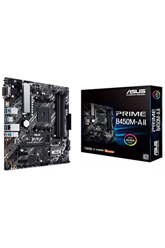 Asus Prime B450M-A II Mainboard Sockel AM4 (mATX, AMD Ryzen, DDR4-Speicher, M.2, SATA 6Gbit/s, USB 3.1 Gen 2 Typ-A. Aura Sync) von ASUS