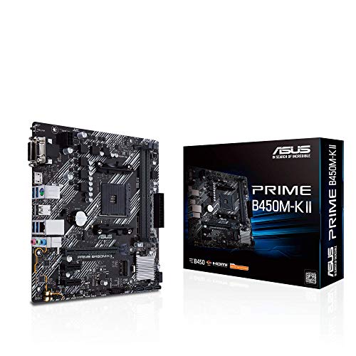 Asus Prime B450M-K II Mainboard Sockel AM4 (mATX, AMD Ryzen, DDR4-Speicher, M.2, SATA 6Gbit/s, USB 3.1 Gen 2 Typ-A) von ASUS