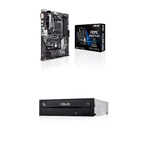 Asus Prime Mainboard Sockel AM4 (ATX, AMD AM4, DDR4-Speicher, natives M.2, USB 3.1 Gen 2) + Interner 24x DVD Brenner (DVD+-RW, Retail E-Green Silent) schwarz von ASUS