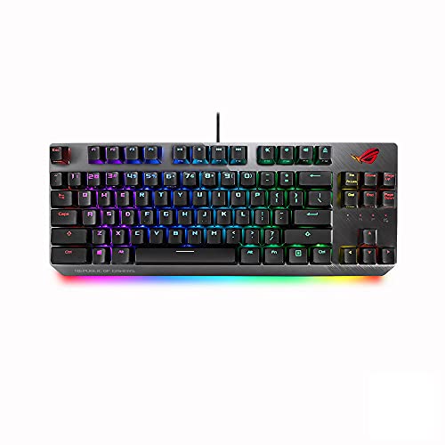 Asus ROG Strix Scope NX TKL | 80% mechanische Gaming-Tastatur, ROG NX rote Linearschalter, abnehmbares Kabel, Stealth-Taste, Aura Sync, programmierbar, 195553102803, schwarz von ASUS