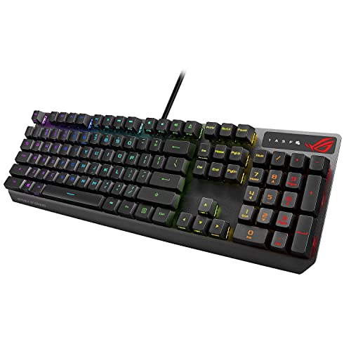 Asus ROG Strix Scope RX Mechanische USB-Tastatur, mechanische optische Switches ROG RX Rot, Wasser- und staubdicht IP56, USB-Anschluss, Xccurate CTRL, Stealth-Taste, Macro, Layout Italien, Schwarz von ASUS