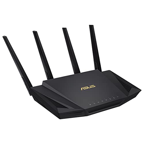 Asus RT-AX58U Router kombinierbarer Router (Tethering als 4G und 5G Router-Ersatz, Ai Mesh WLAN System, WiFi 6 AX3000, Dual-Band, 4x Gigabit LAN, 1.5 GHz TC CPU, AiProtection, USB 3.0, 160 MHz) von ASUS