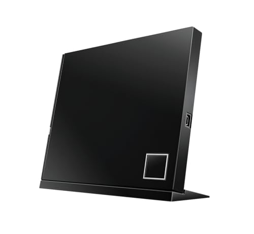 Asus SBW-06D2X-U externer Slim Blu-Ray BDXL Brenner (6x BD-R (SL/DL), 8x DVD±R, 6x DVD±R DL, 5x DVD-RAM, USB 2.0) inkl. Cyberlink Power2Go, Hochglanz Schwarz von ASUS