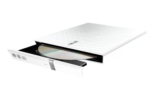 Asus SDRW-08D2S-U Lite externer Slim DVD Brenner (8x DVD±R, 6x DVD±R DL, 5x DVD-RAM, USB 2.0) inkl. Cyberlink Power2Go, Hochglanz Weiß von Asus