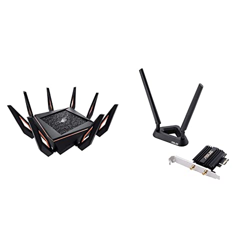 Asus WiFi-6 GT-AX11000 Rapture Gaming Router + passende PCE-AX58BT PCIe Karte (Sehr effizientes WiFi 6 für eine deutlich bessere Netzwerkversorgung) von ASUS