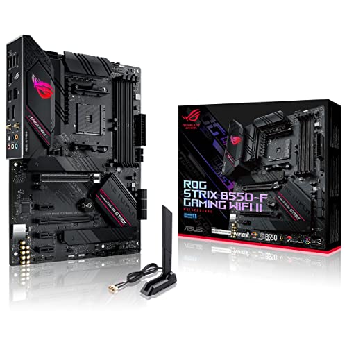 ASUS ROG Strix B550-F Gaming WI-FI II Mainboard Sockel AMD AM4 (AMD B550, ATX, PCIe 4.0, WiFi 6E, SATA 6Gbit/s, USB 3.2 Gen 2, Aura Sync, Two-Way AI Noise Cancelation) von ASUS