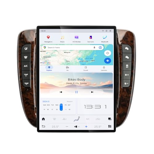 Android 13 Autoradio Navi für GMC Yukon (2007–2013) 34,8 cm Touchcreen Auto Multimedia Player mit Carplay GPS Navigation BT5.0 HIFI FM 5G-WiFi SWC DSP,8G+128G geeignet für Original-Klimaanlage von ASVEGE