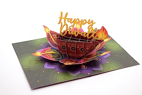 3D Pop Up Happy Diwali Karte, handgefertigte Karte, Grußkarte, Diwali Geschenk, Diya Rangoli, Hindu-Design von ASVP Shop