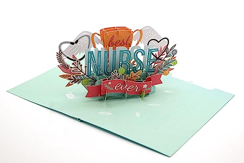 3D-Pop-Up-Karte mit Aufschrift "Best Nurse Ever", handgefertigt, Dankeskarten, Krankenhaus-Dankeskarte, Geschenk für Krankenschwester, Dankeschön, Krankenschwester, NHS-Helden von ASVP Shop