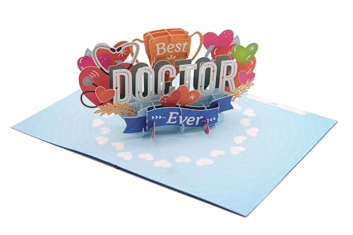 Best Doctor Ever 3D Pop Up Karte Handgemachte Dankeskarten Gesundheitswesen Krankenhaus Dankeskarte Geschenk für Arzt Danksagung Doktor von ASVP Shop