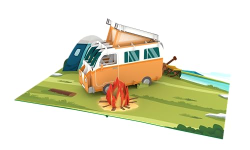 Camper Van Pop Up Karte 3D Karte Grußkarten für Vater, Ehemann, Freund Jahrestag Pop Up Karten, handgemachte Karte Reisegutschein Geldgeschenk von ASVP Shop