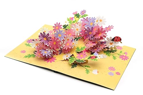 Daisy Garden 3D Pop Up Karte Thinking of You Handgemachte Geschenk für Mama Freundin Oma Danksagungskarte Geburtstag Karte Muttertag von ASVP Shop