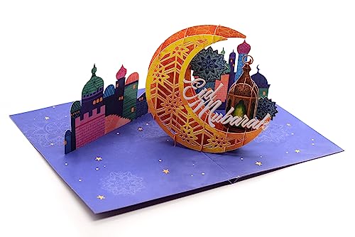 Eid Mubarak 3D Pop Up Karte, handgefertigte Grußkarte für Eid für Freunde und Familie von ASVP Shop