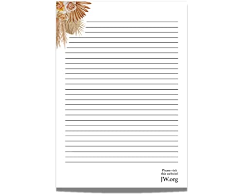 JW Briefpapier A4 Block Schreibpapier liniert Geschenk Notizblock Schreibbogen (Golden Floral) von ASVP Shop