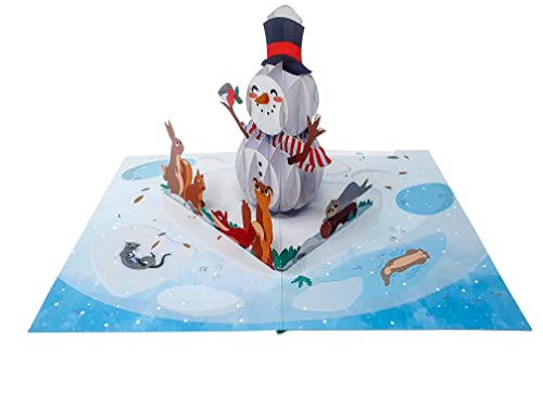 Schneemann Weihnachten 3D Pop Up Karte Handgemachte Weihnachtskarte Grußkarte für Neujahr Urlaub Geschenk von ASVP Shop
