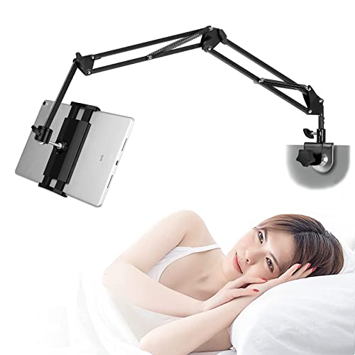 ASWINN Tablet-Ständer, verstellbarer iPad-Ständer für Bett, Karbonstahl-Ständer mit 360° Drehung, flexibler Tablet-Arm-Ständer, Galaxy Tab, iPhone und 4.5-12.9 Zoll Geräten (schwarz) von ASWINN