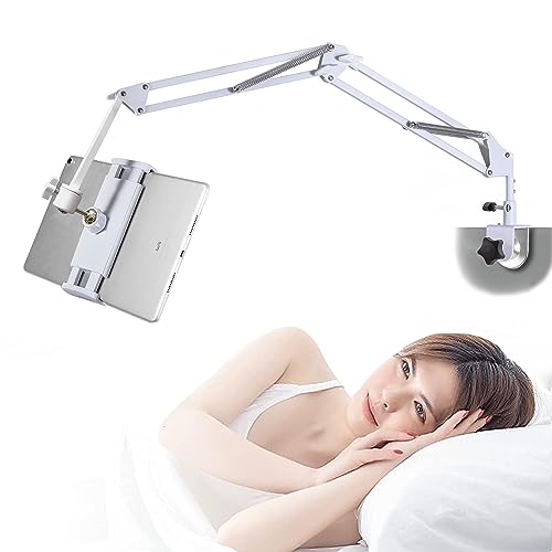 Tablet-Ständer, Handyhalterung, iPad-Halterung für Bett, ultrastabile untere Klemme, flexibler Tablet-Arm-Ständer für Schreibtischhalterung, kompatibel mit iPad Pro 12,9 Zoll, iPad, Galaxy Tab, iPhone von ASWINN