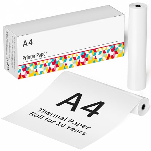 ASprink A4 Thermopapier, 210x297, Kompatibel mit Allen Marken M832 Portable Drucker, Thermopapierrolle mit 2 Rollen von ASprink