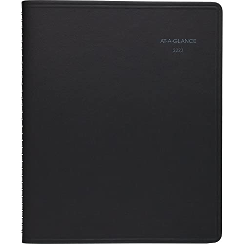 AT-A-GLANCE 2023 Wochen- und Monatsplaner, QuickNotes, 20,3 x 25,4 cm, groß, offene Zeitplanung, monatliche Registerkarten, Tasche, schwarz (760105) von AT-A-GLANCE