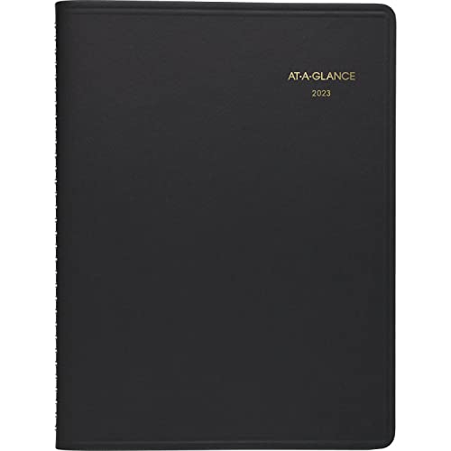 AT-A-GLANCE 2023 Wochenplaner, stündliches Terminbuch, 17,8 x 21,6 cm, mittelgroß, schwarz (7086505) von AT-A-GLANCE