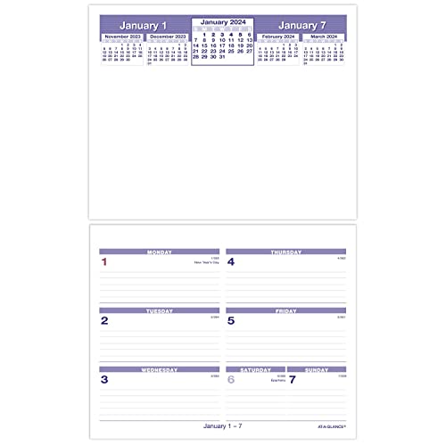 AT-A-GLANCE 2024 Flip-A-Week Wochenkalender Nachfüllpackung, 15,2 x 17,8 cm (SW705X5024) von AT-A-GLANCE