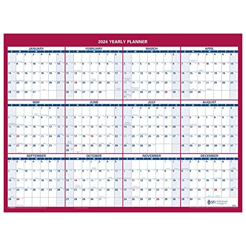 AT-A-GLANCE 2024 löschbarer Kalender, trocken abwischbarer Wandplaner, 30,5 x 40,6 cm, klein, vertikal/horizontal, wendbar, kompakt (PM330B2824) von AT-A-GLANCE