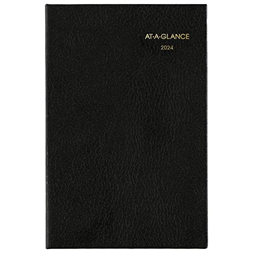 AT-A-GLANCE Fine Diary 72010524 Wochen- und Monatskalender, 6,5 x 10,2 cm, Taschengröße, Schwarz von AT-A-GLANCE
