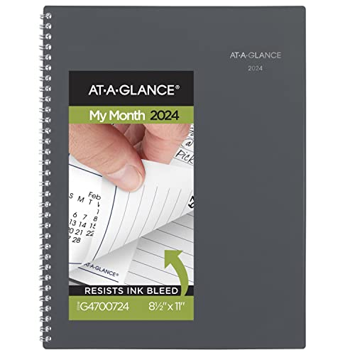 AT-A-GLANCE GC4700724 Monatsplaner, 21,6 x 27,9 cm, groß, DayMinder, Grau von AT-A-GLANCE