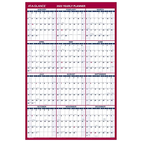 AT-A-GLANCE Kalender 2023, radierbar, trocken abwischbar, Wandplaner, 91,4 x 61 cm, groß, vertikal/horizontal, wendbar (PM26P28) von AT-A-GLANCE