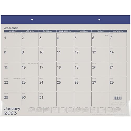 AT-A-GLANCE Monatlicher Schreibtischkalender 2023, Schreibtischunterlage, 53,5 x 43,2 cm, Standard, Blau (SK2517) von AT-A-GLANCE