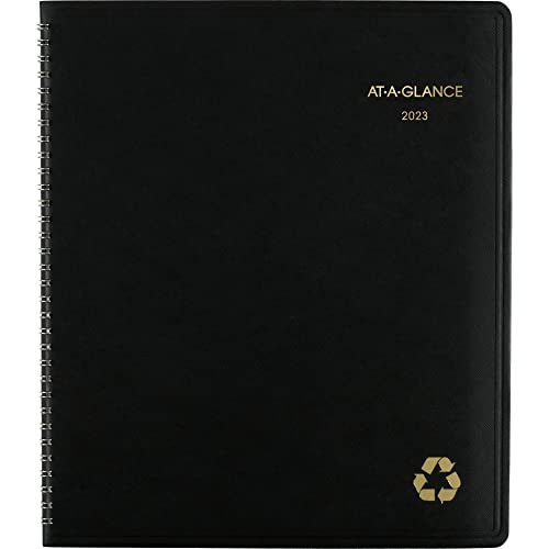 AT-A-GLANCE Monatsplaner 2023, 22,9 x 27,9 cm, groß, recycelt, monatliche Registerkarten, Schwarz (70260G05) von AT-A-GLANCE