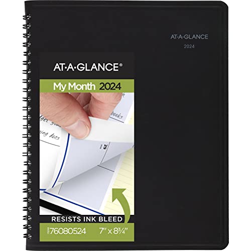 AT-A-GLANCE Monatsplaner 2024, 17,8 x 21,6 cm, Medium, QuickNotes, Schwarz (76080524) von AT-A-GLANCE