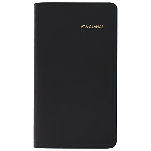 AT-A-GLANCE Taschenkalender 2023, Terminbuch, 8,9 x 16,5 cm, Taschengröße, nachfüllbar, Telefon/Adresse, schwarz (7000805) von AT-A-GLANCE