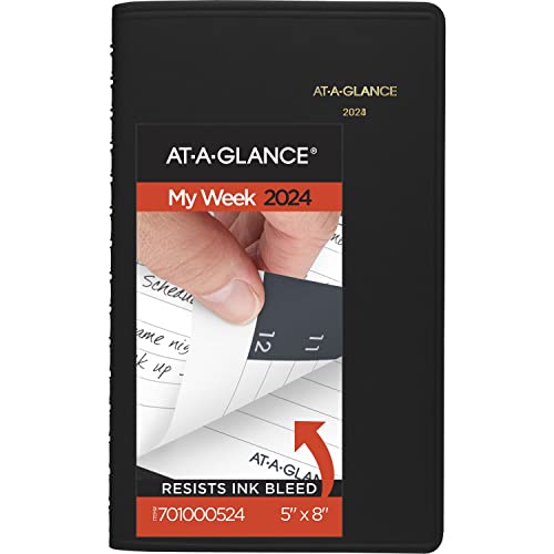 AT-A-GLANCE Terminkalender 2024, 12,7 x 20,3 cm, klein, Schwarz (701000524) von AT-A-GLANCE