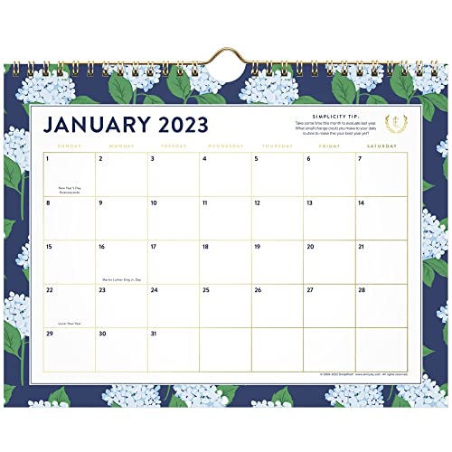 AT-A-GLANCE Wandkalender 2023, vereinfacht von Emily Ley, 27,9 x 21,6 cm, klein, monatlich, Carolina Dogwood (EL91-709) von AT-A-GLANCE