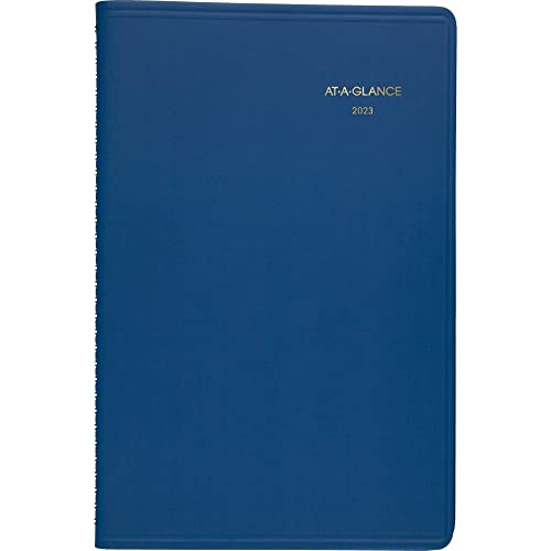 AT-A-GLANCE Wochenplaner 2023, Stündliches Terminbuch, 12,7 x 20,3 cm, klein, Telefon-/Adressseiten, modisch, blau (7010820) von AT-A-GLANCE