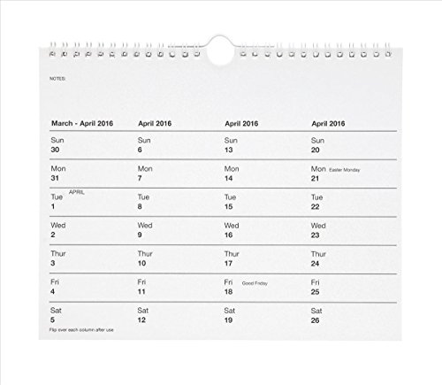 At A Glance 2016 4 Weeks to View Wall Calendar Ref 54 von AT-A-GLANCE
