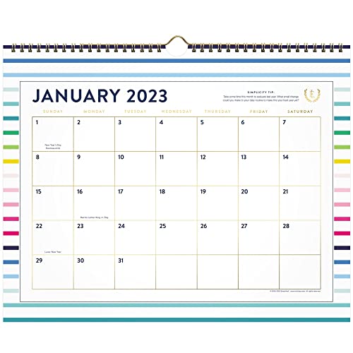 Wandkalender 2023 vereinfacht von Emily Ley für AT-A-GLANCE, monatlich, 38,1 x 30,5 cm, Medium, Happy Stripe (EL90-707) von AT-A-GLANCE